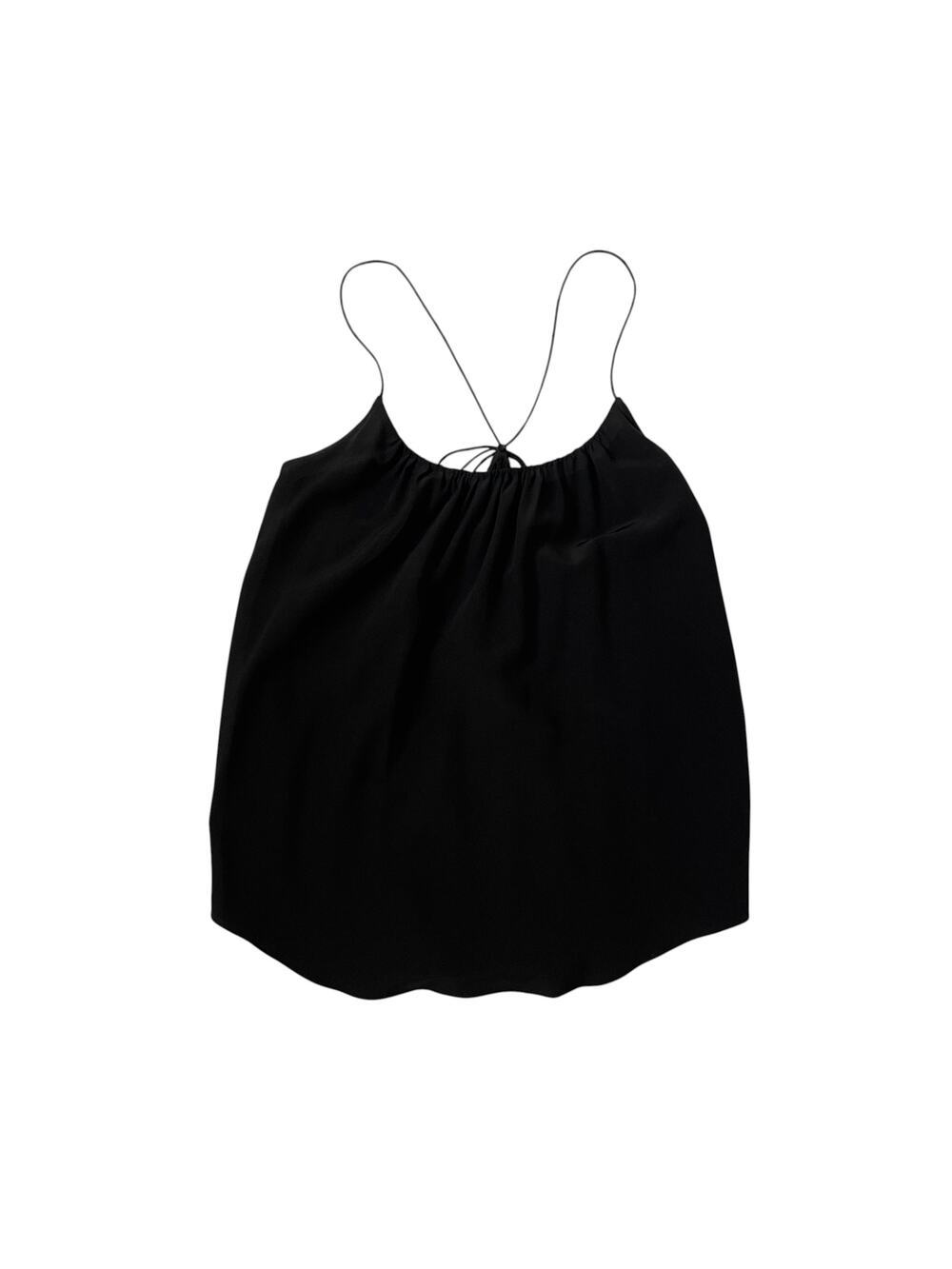 ARITZIA Wilfred 100% Silk Cami - Black - Tie Back - Size S